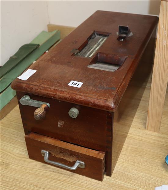 A 1950s cash register